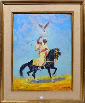 "Fauconnier marocain à cheval" - Henri Le Maire