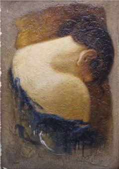 Femme au châle bleu - Alain Trebern