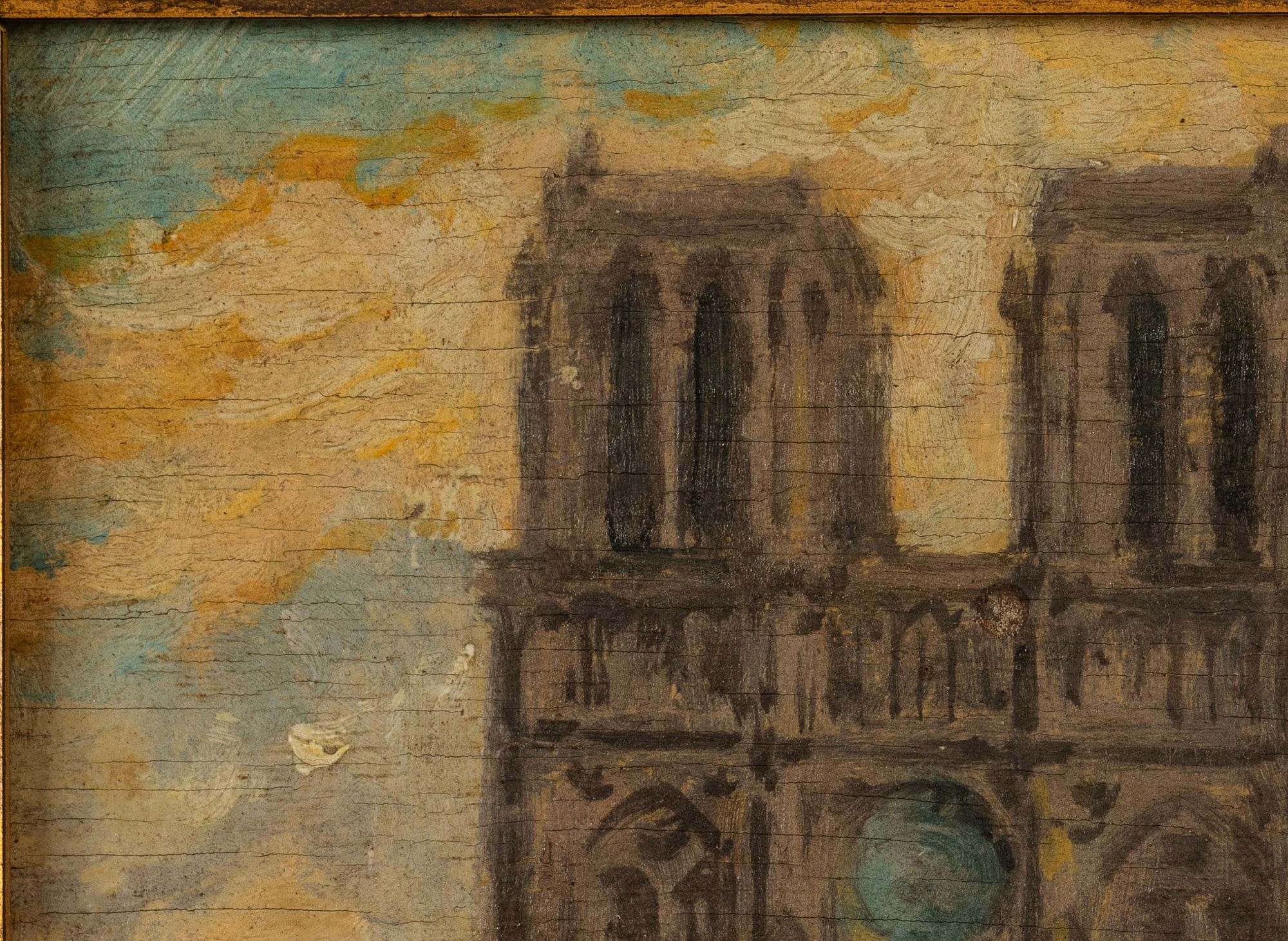 Artwork by J. Ramauge, Notre Dame, Made of Oil on Board
