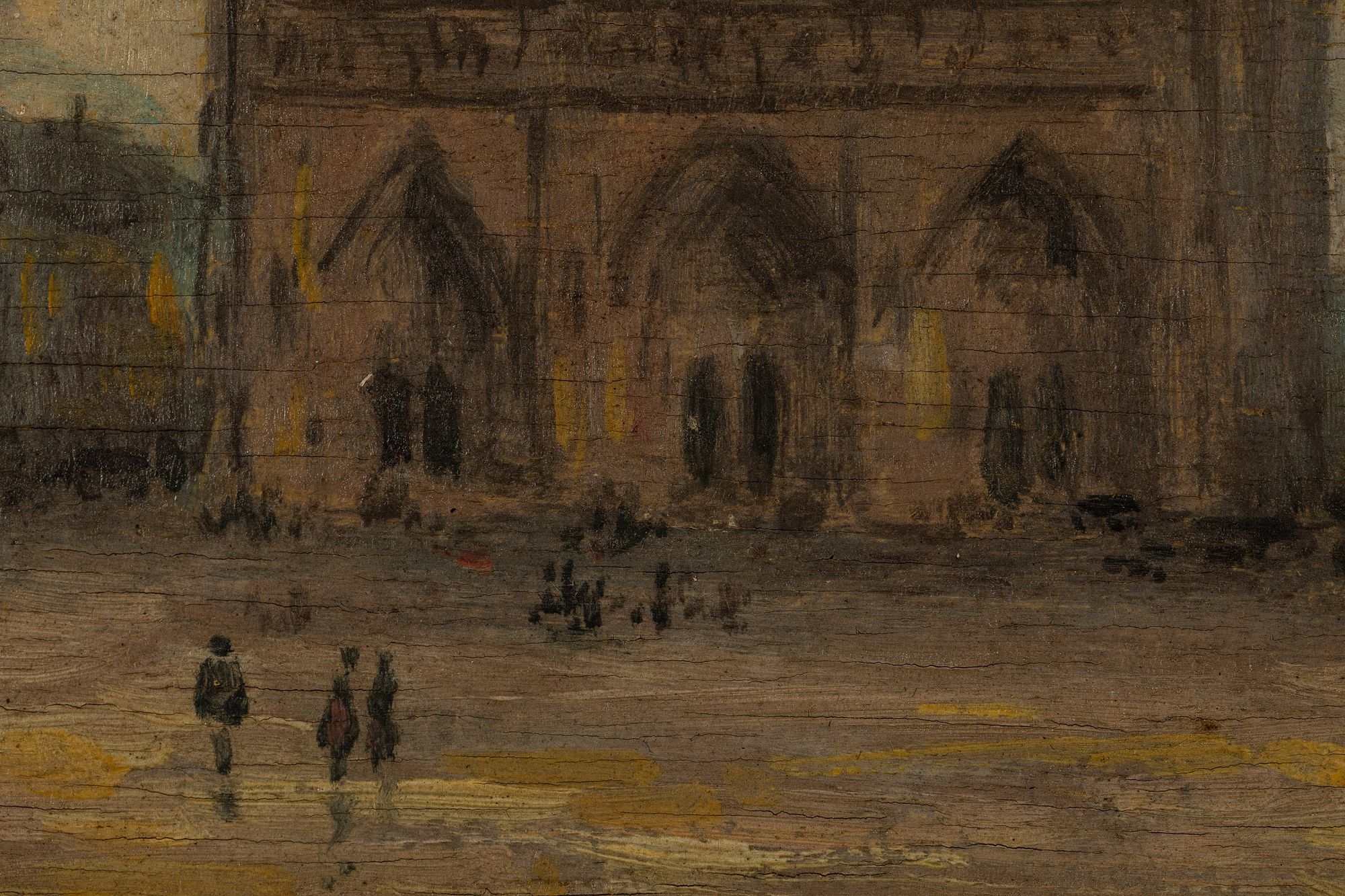 Artwork by J. Ramauge, Notre Dame, Made of Oil on Board