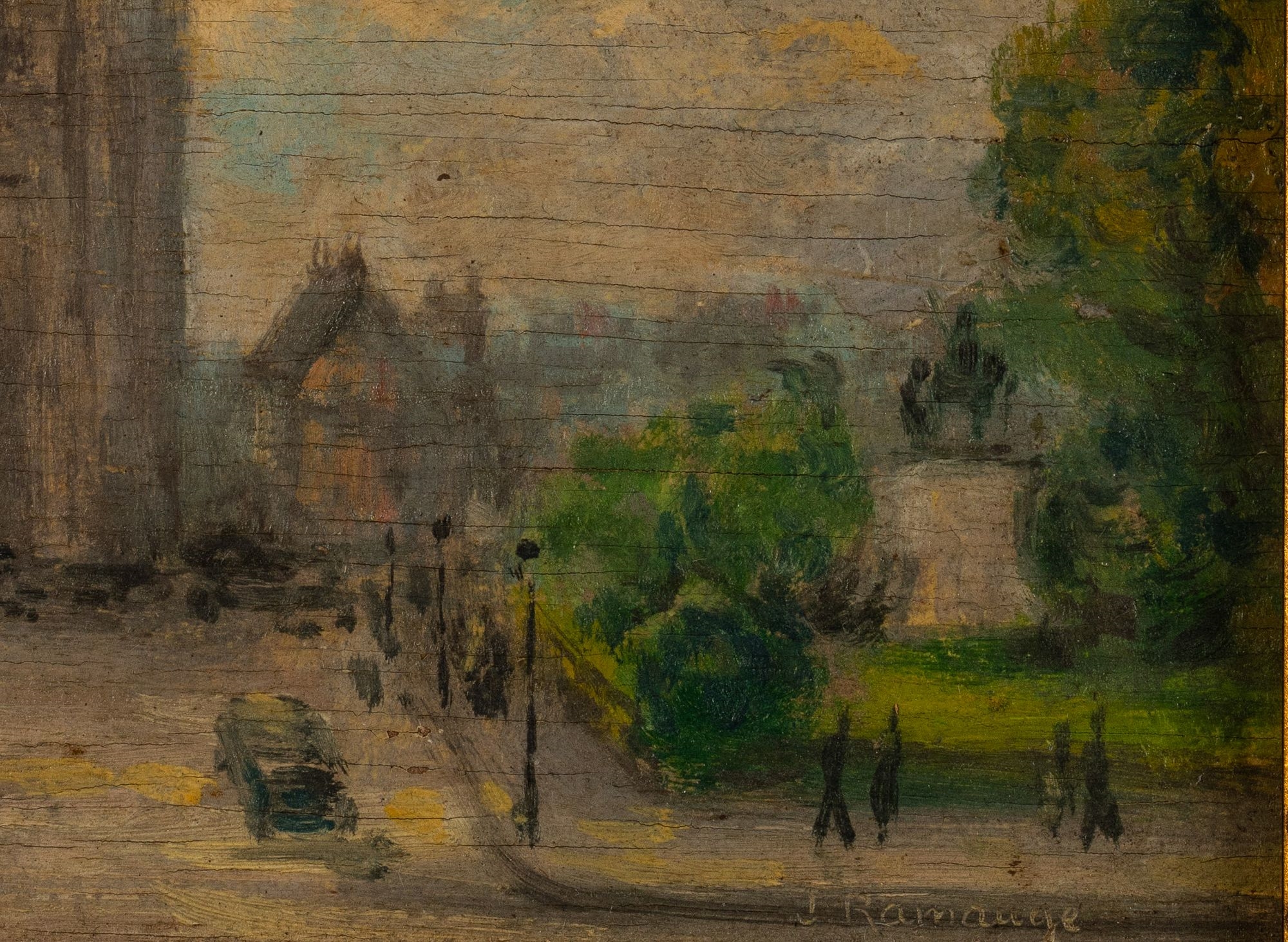 Artwork by J. Ramauge, Notre Dame, Made of Oil on Board