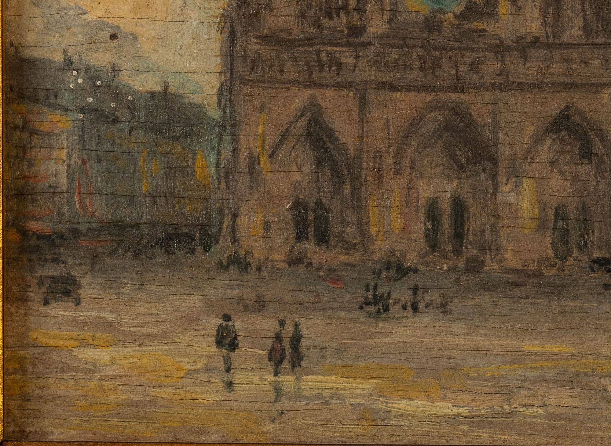 Artwork by J. Ramauge, Notre Dame, Made of Oil on Board