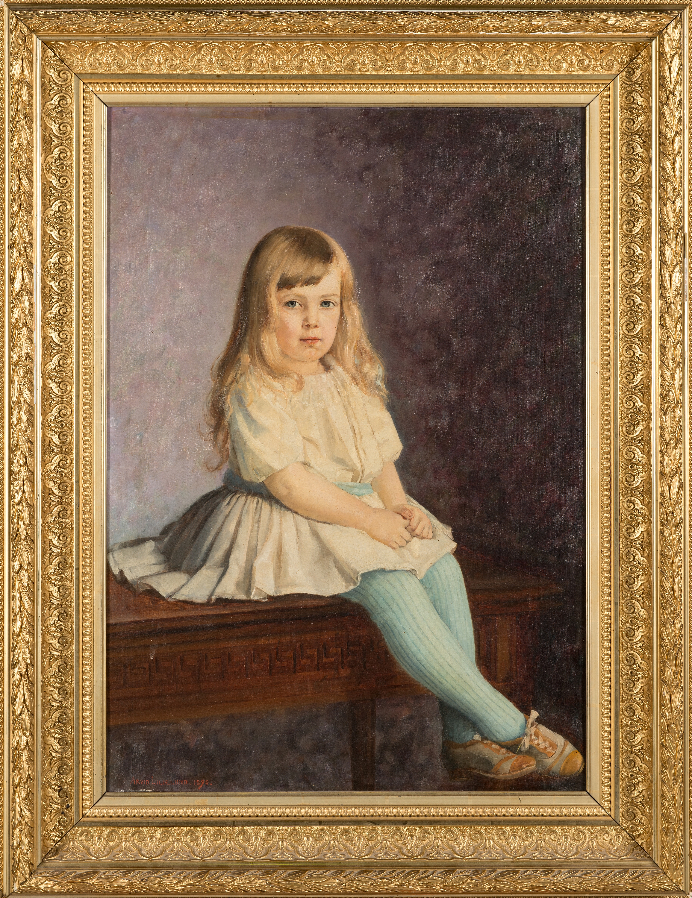 Artwork by Arvid Liljelund, Portrait of a girl, Made of Oil on canvas