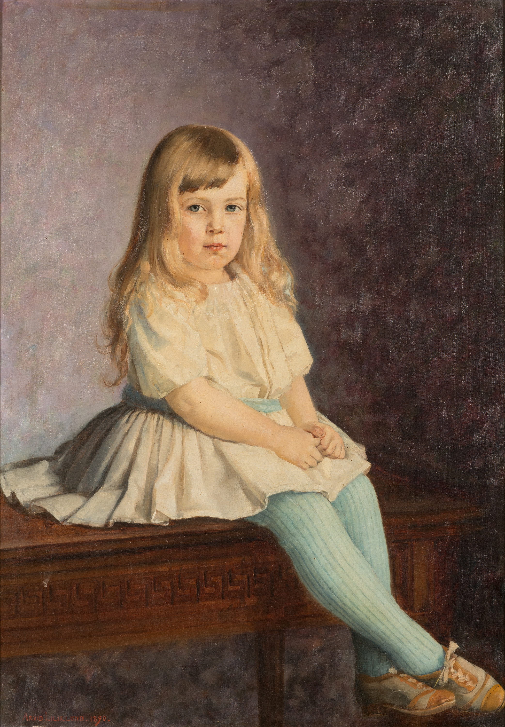 Artwork by Arvid Liljelund, Portrait of a girl, Made of Oil on canvas