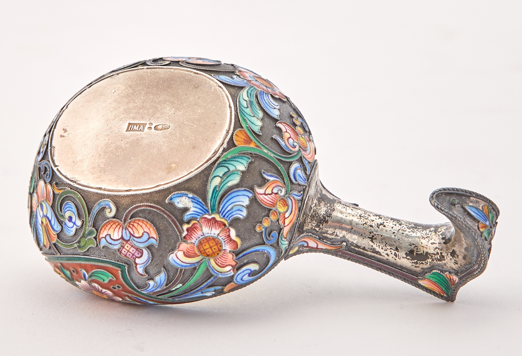 Artwork by Maria Semenova, Length 5 inches (12.7 cm)., Made of red enamel and