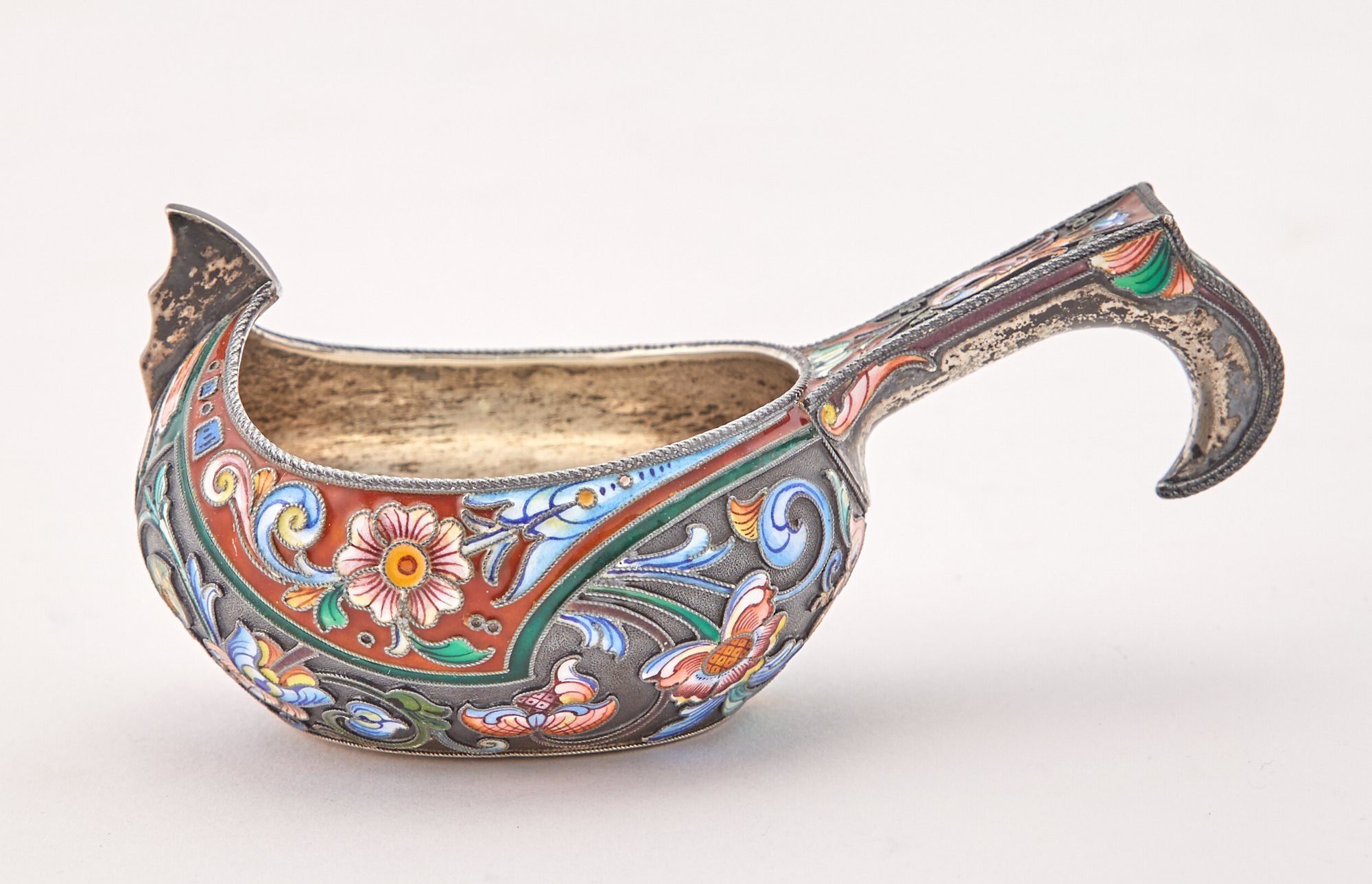 Artwork by Maria Semenova, Length 5 inches (12.7 cm)., Made of red enamel and