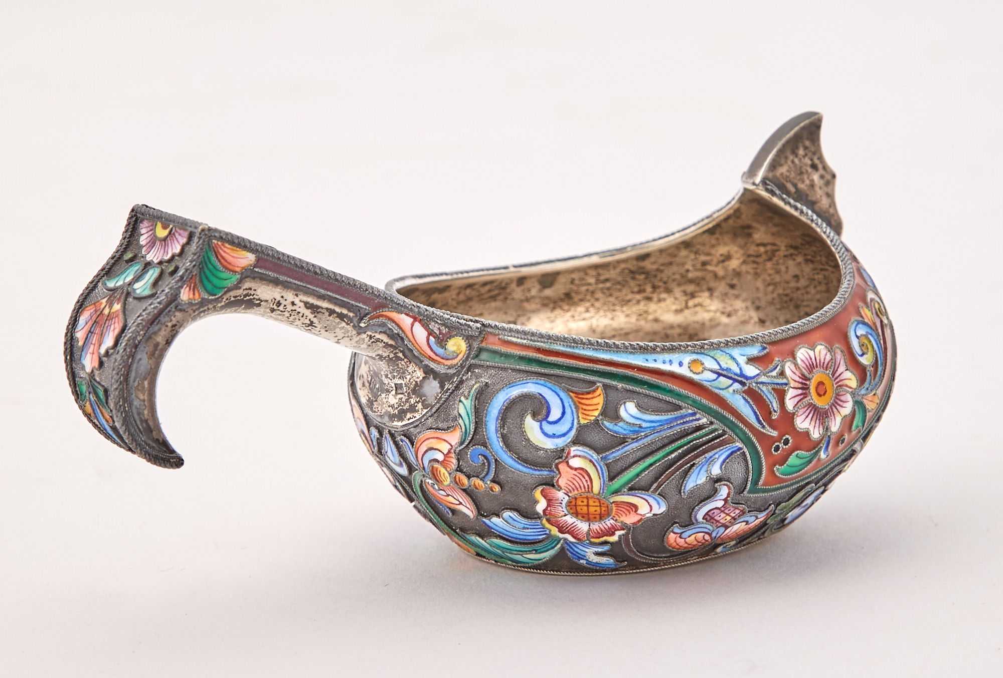 Artwork by Maria Semenova, Length 5 inches (12.7 cm)., Made of red enamel and