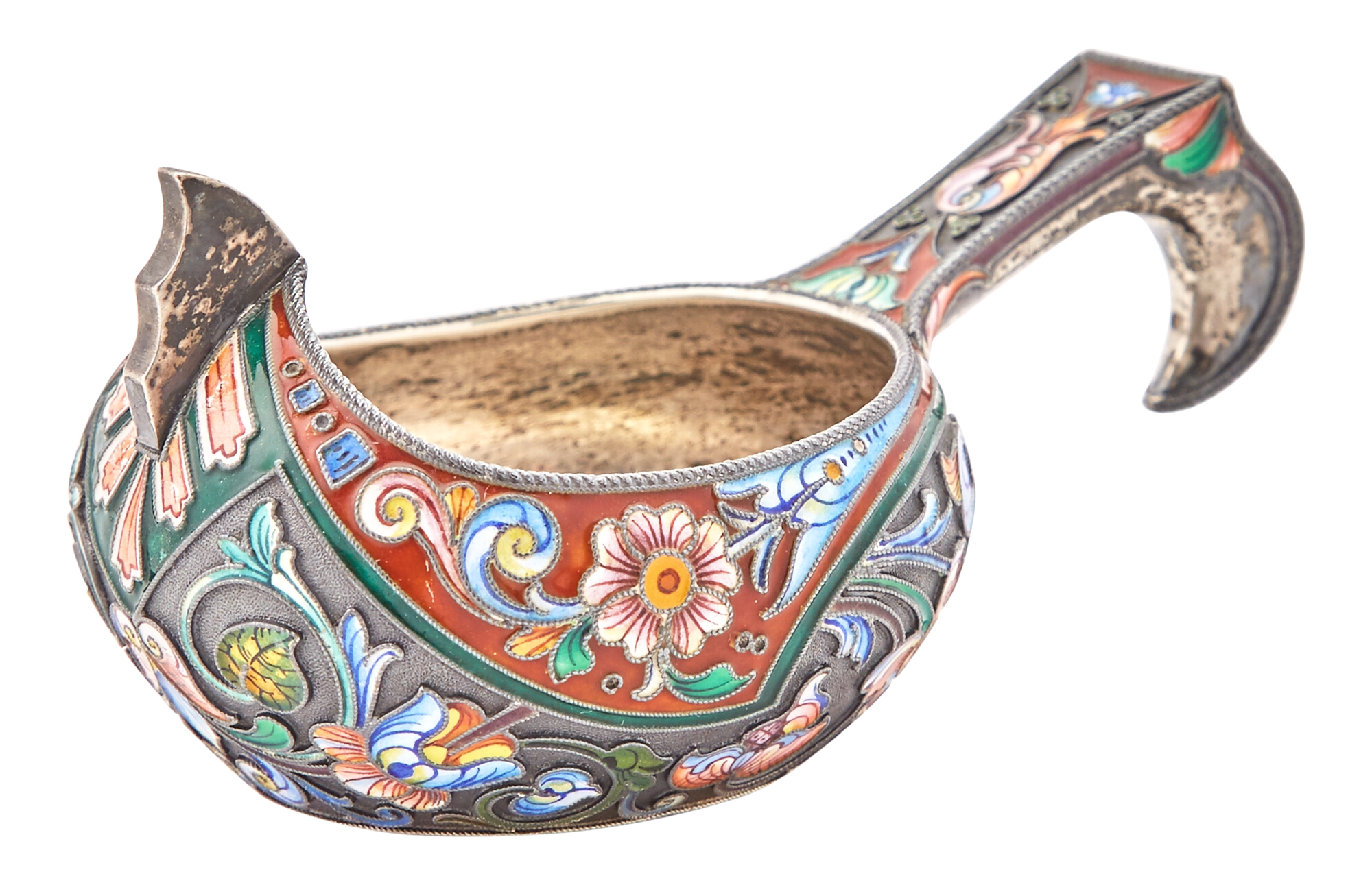 Artwork by Maria Semenova, Length 5 inches (12.7 cm)., Made of red enamel and