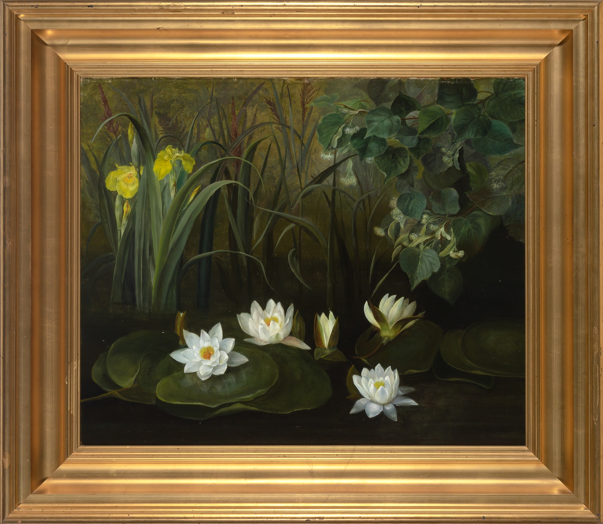 Artwork by Hermania Sigvardine Neergard, The Lily Pond, Made of Oil on canvas