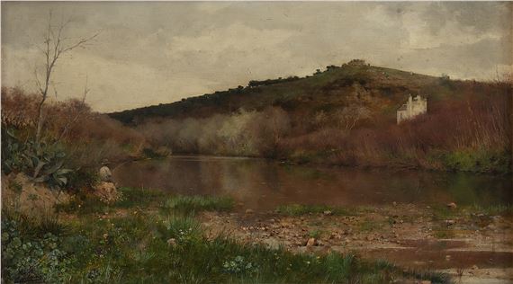 Paisaje con río by Casimiro Sainz y Sainz