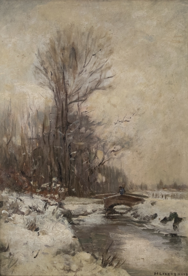 Helmuth Liesegang Winter at the Bridge MutualArt