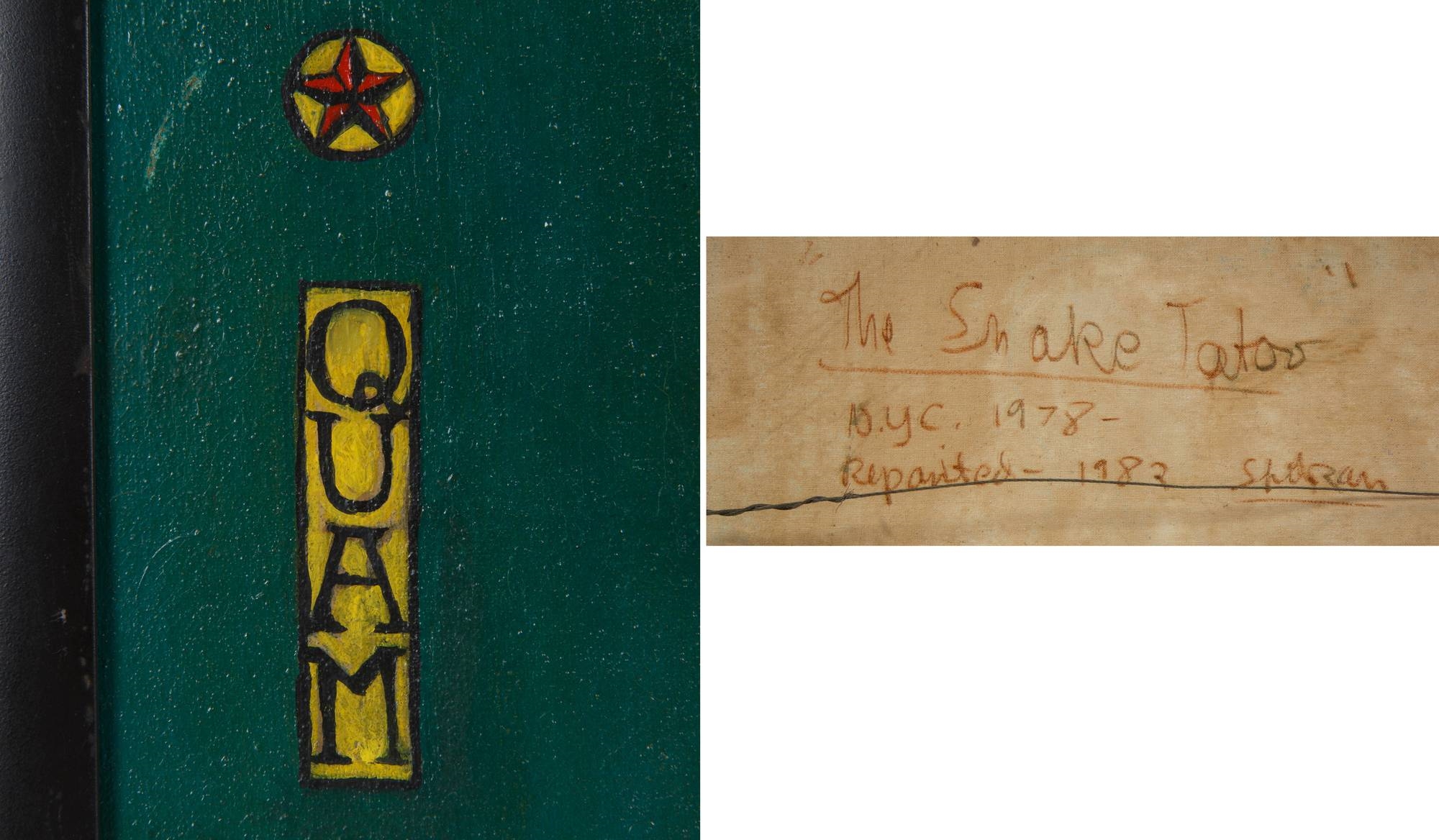 Artwork by Mylo Quam, The Snake Tattoo, Made of oil on canvas