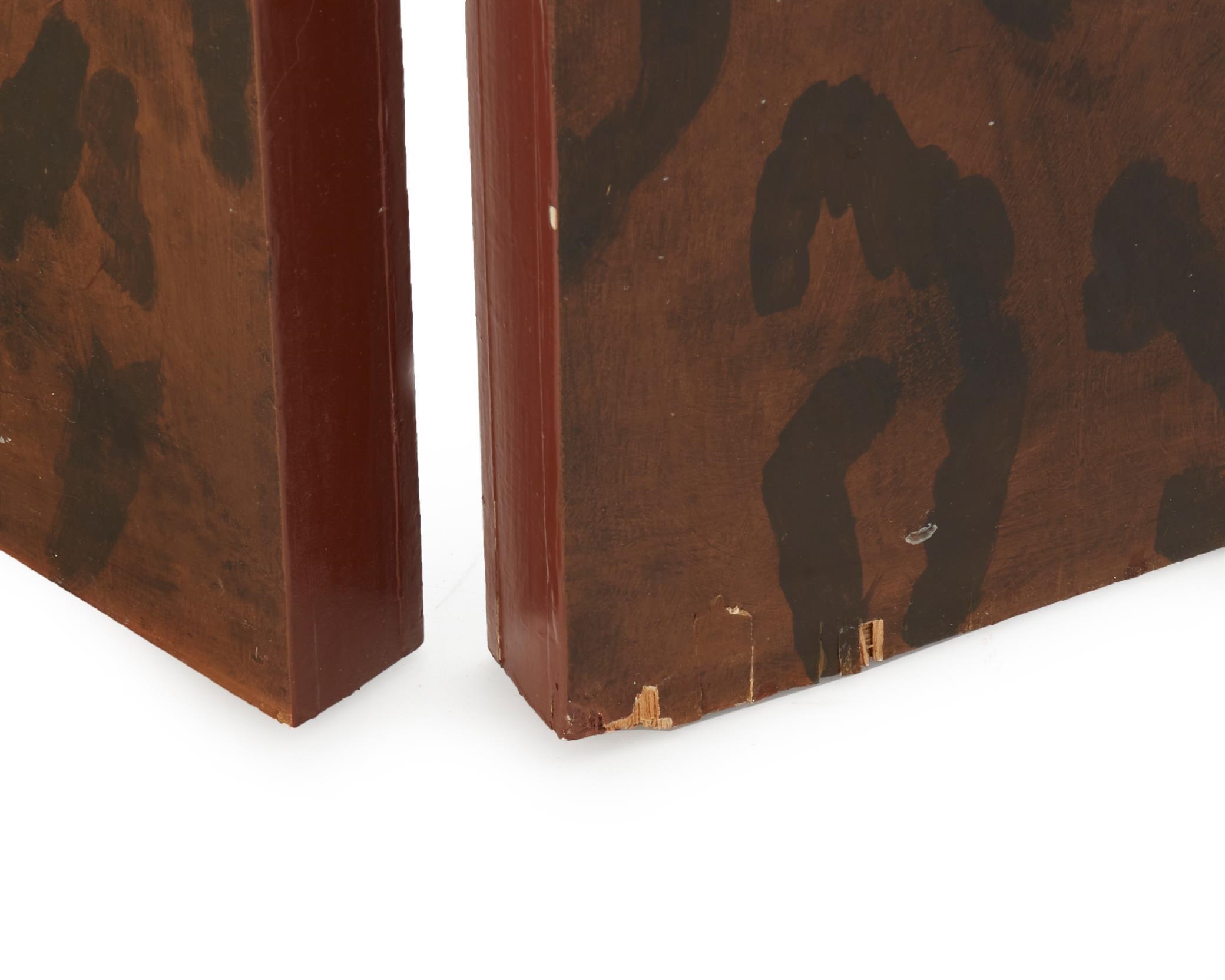 Artwork by Nancy Jolly, Monkey folding screen, Made of Oil and gold leaf on three panels