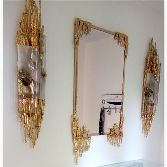 2 appliques murales de la série « bronze éclaté » - Claude Victor Boeltz