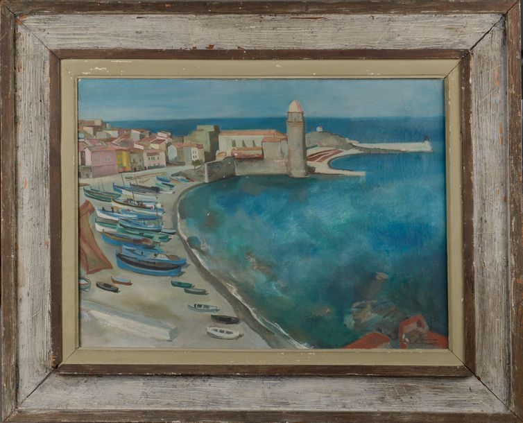 Artwork by Louis Vuillermoz, Port of Collioure., Made of Oil on canvas