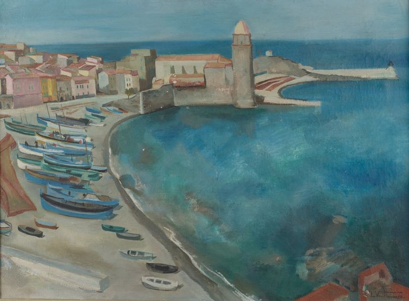 Artwork by Louis Vuillermoz, Port of Collioure., Made of Oil on canvas