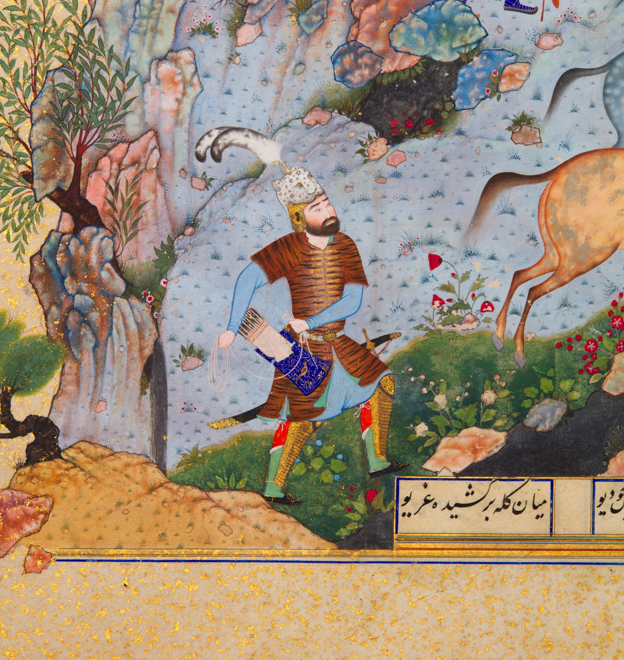 Mirza Ali | Rustam recovers Rakhsh from Afrasiyab's herd, illustrated ...