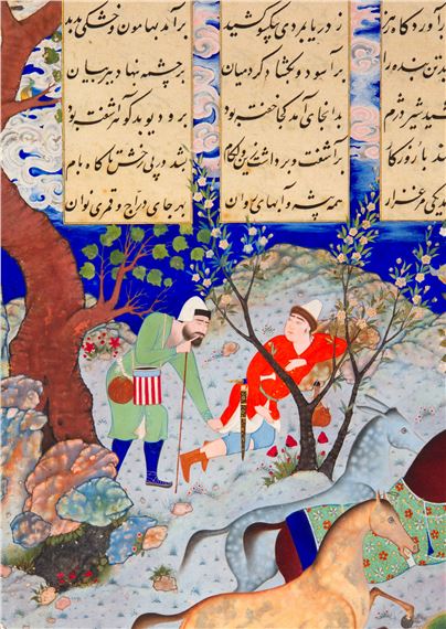 Mirza Ali | Rustam recovers Rakhsh from Afrasiyab's herd, illustrated ...