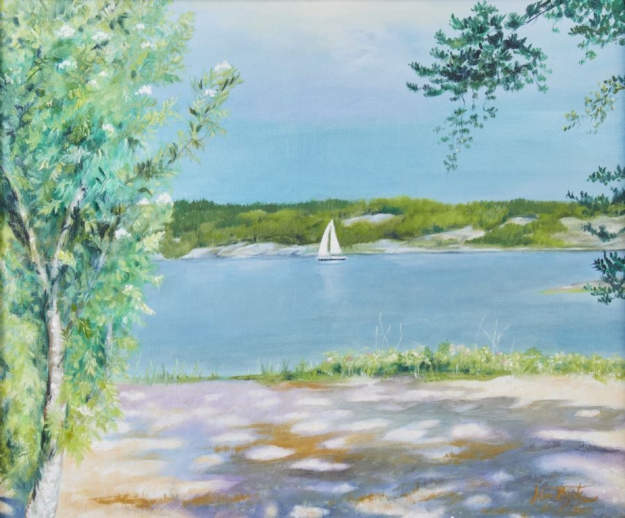 Artwork by Nina Björk, Sjöbris, Made of Oil on canvas