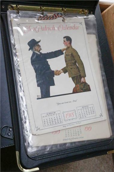 Three military themed calendars with illustrations by Rockwell