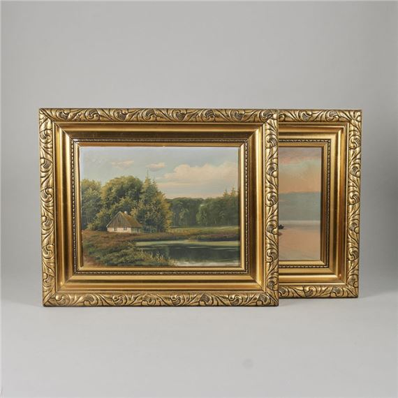 F Moe. Signerade. Olja på duk by F. Moe