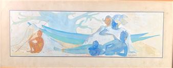 Project for the fresco of the main post office in Dakar - Myrto Debard