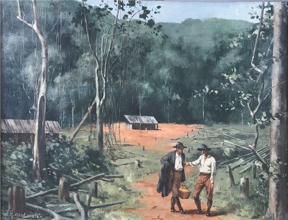 The spit and The hour of the meal, 1926. by Adrien Henri van Emelen, 1926