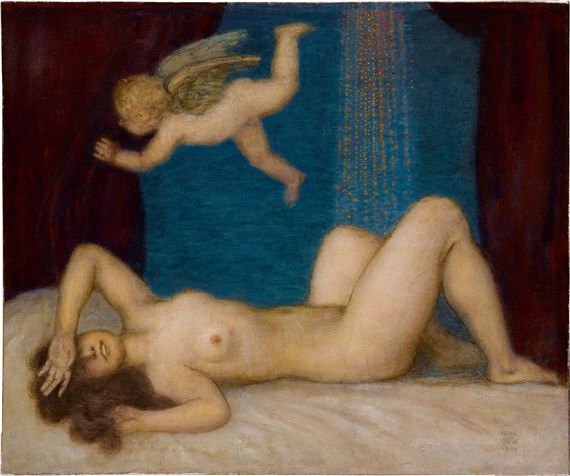 Danae and the Golden Shower by Franz von Stuck, 1909