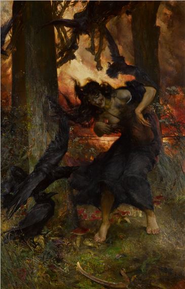 A Witch by Edgar Bundy, dated  1896