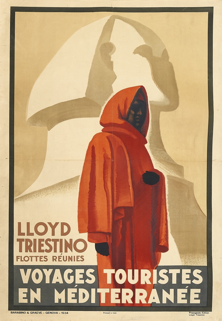 Artwork by Giuseppe Riccobaldi, Lloyd Triestino / Voyages Touristes en Méditerranée, Made of Color lithograph