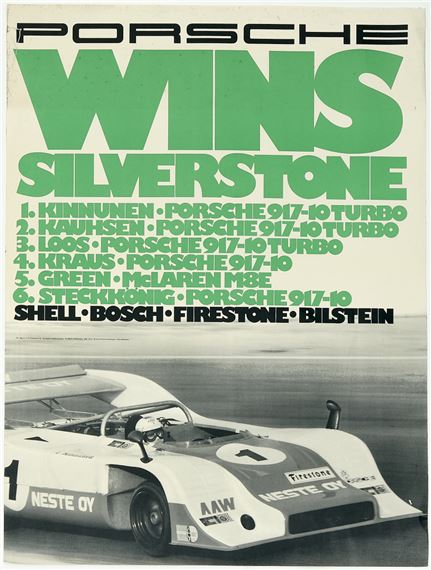 Affiche Originale Porsche Strenger - Course Des 1000km Du Nürburgring 1970, Format 30x40cm