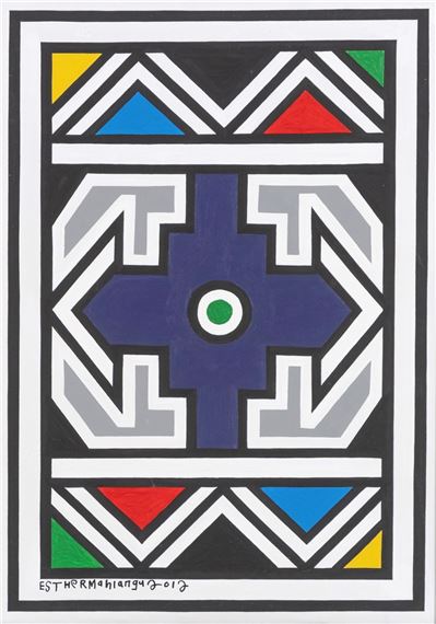 NDEBELE PATTERN by Esther Mahlangu, 2012