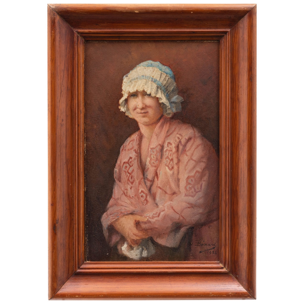 Artwork by Émile Bénard, RETRATO DE MAGDALENA BÉNARD, Made of Oil on cardboard