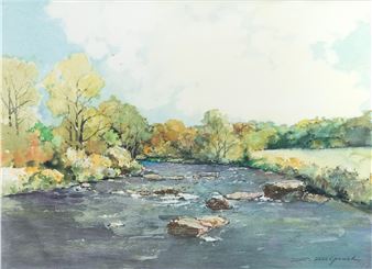 Pejzaż z rzeką - Zbigniew Szczepanek