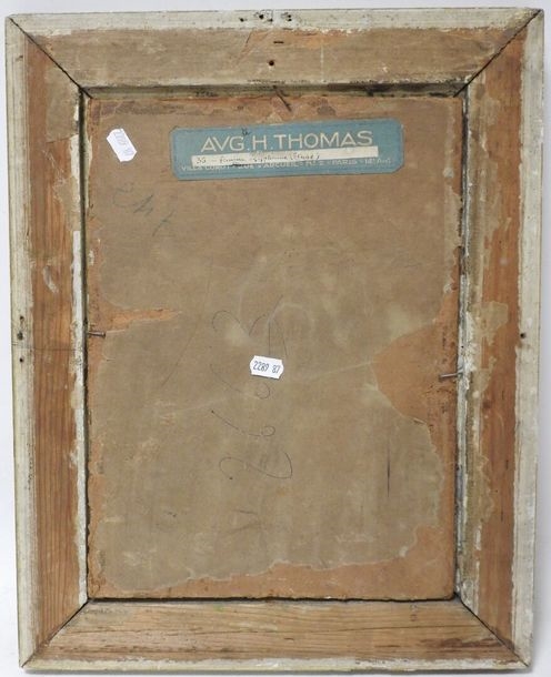 Artwork by Auguste H. Thomas, Seated woman wearing a scarf, Cairo, Made of Oil on panel