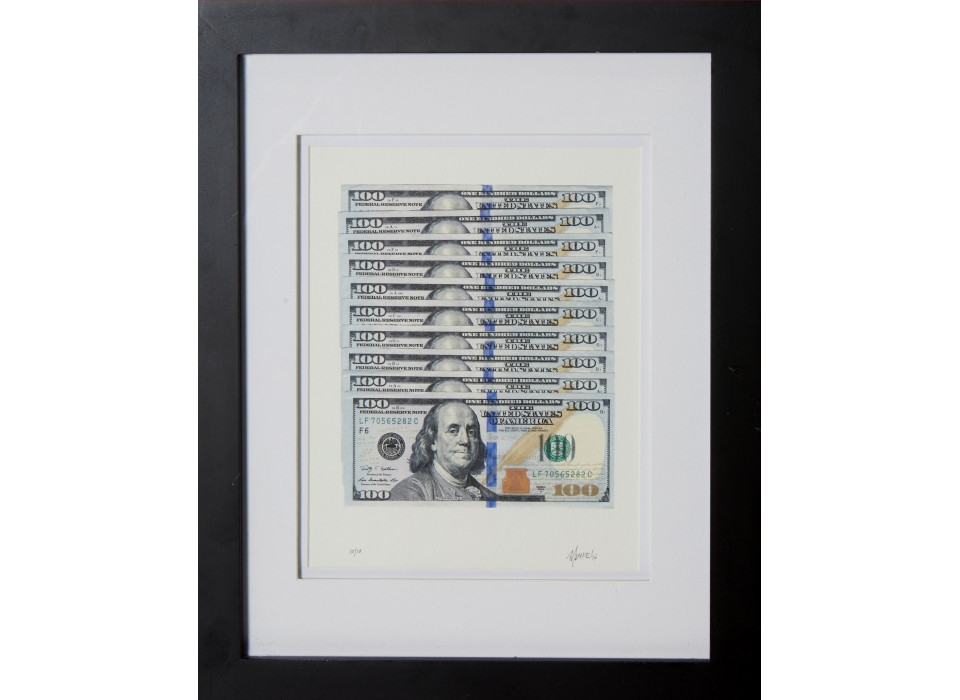 Artwork by Michael Alford, $100 Bills, Made of print