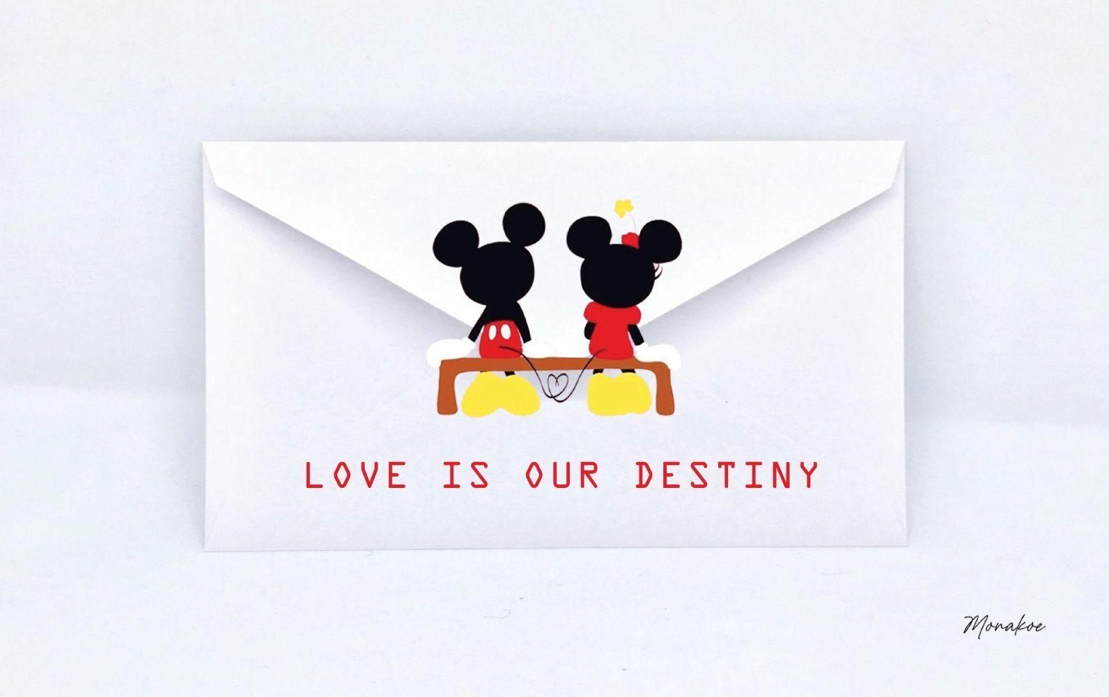 Envelope Mickey Minnie « Love is your destiny »