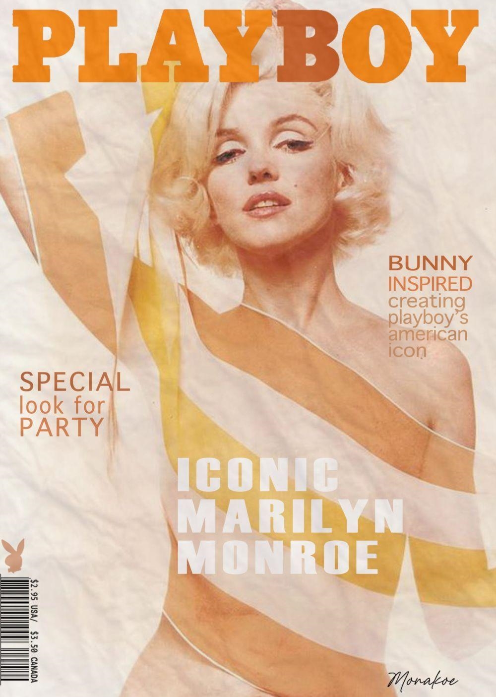 Artwork by Monakoe, PlayBoy Magazine, Marilyn, Made of Print on Fine Arts Paper