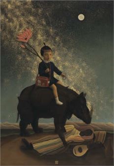 Naoko visiting Rousseau's "Sleeping Bohemian" - Mitsuru Watanabe