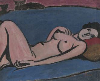 Cat and lying nude by Genichiro Inokuma, 1948