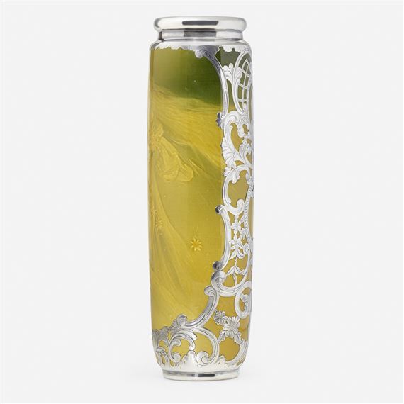 Standard Glaze vase with semi-nude maiden and Rococo overlay by Robert Bruce Horsfall, 1893