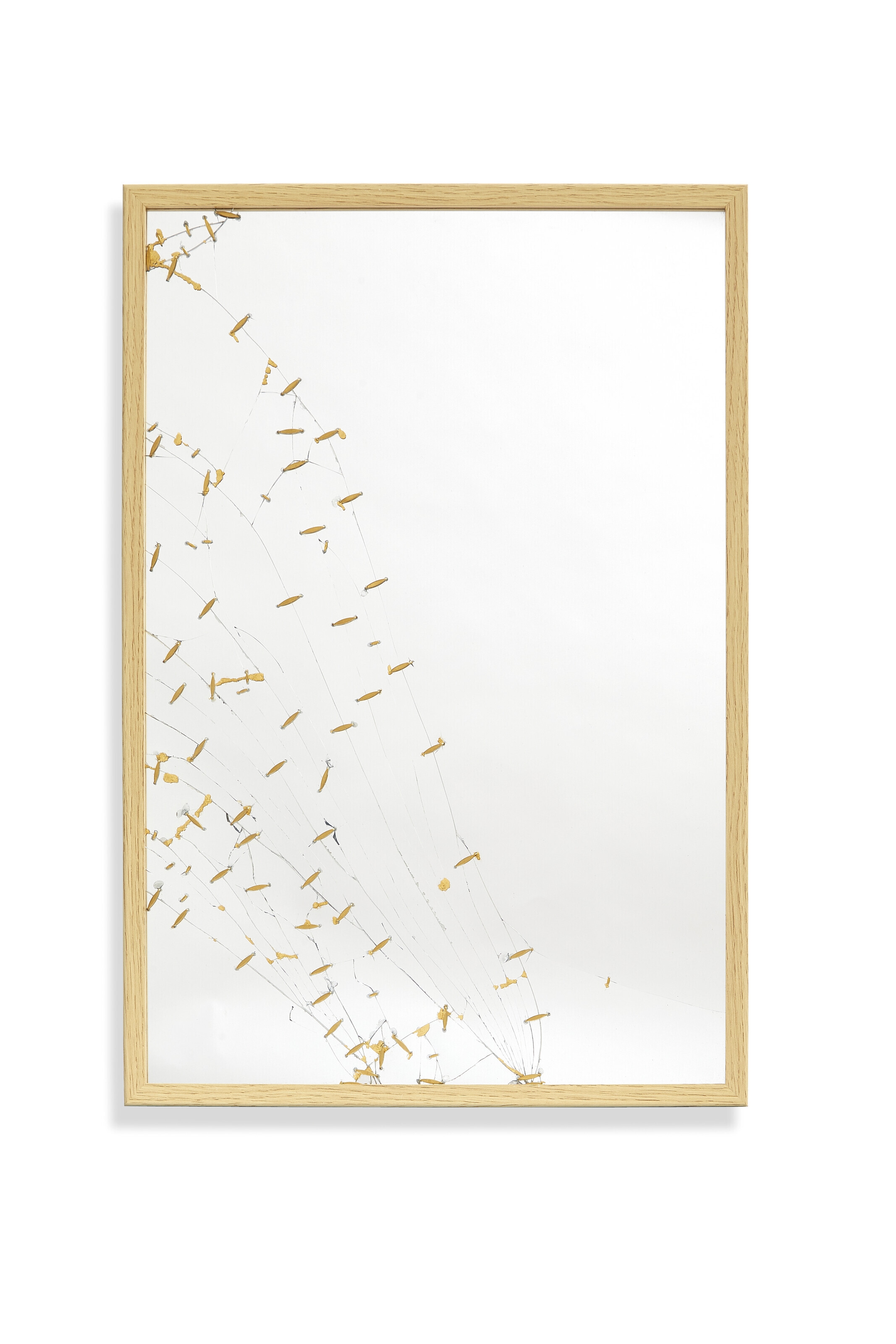 Artwork by Zhuo Qi, Zhuo QI (1985) - Piercing Game - Mirror, Made of Mirror broken and restored with staples