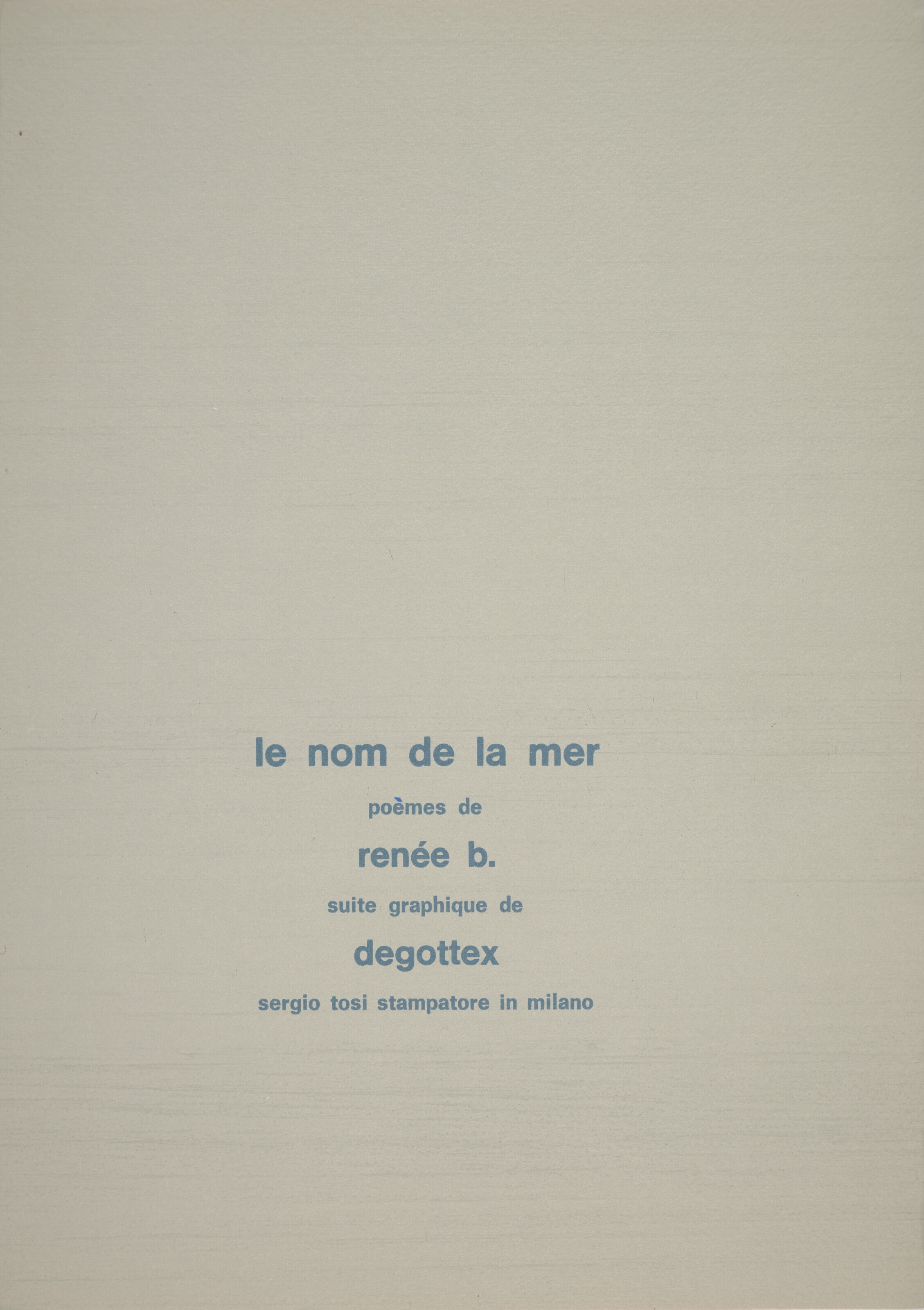 Artwork by Jean Degottex, Le Nom de la mer, Made of original lithographs