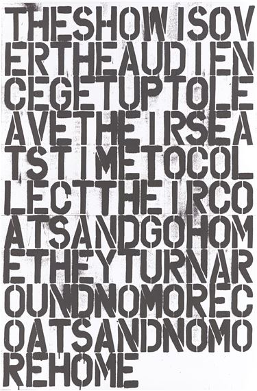 Untitled (The Show is over). by Felix González-Torres, Christopher Wool, 1993
