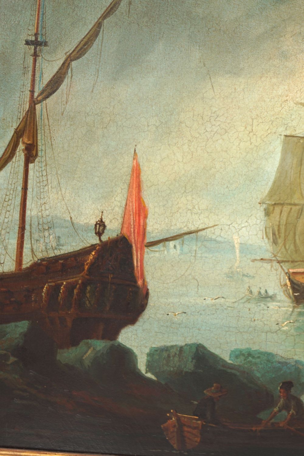 English School, 19th Century | 18th-century sailing ships in a busy ...