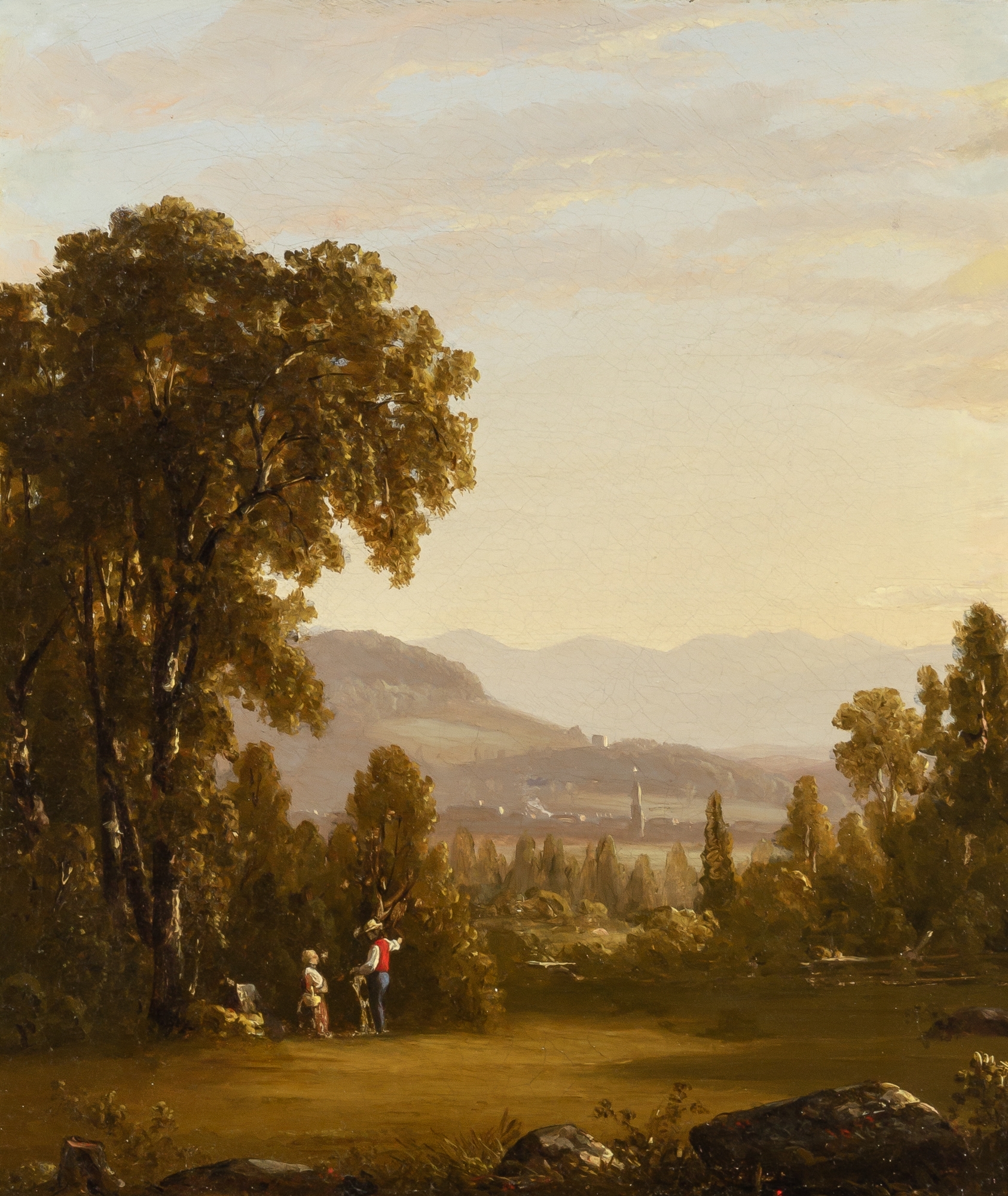 Artwork by Sanford Robinson Gifford, View Near Hudson, Made of Oil on canvas
