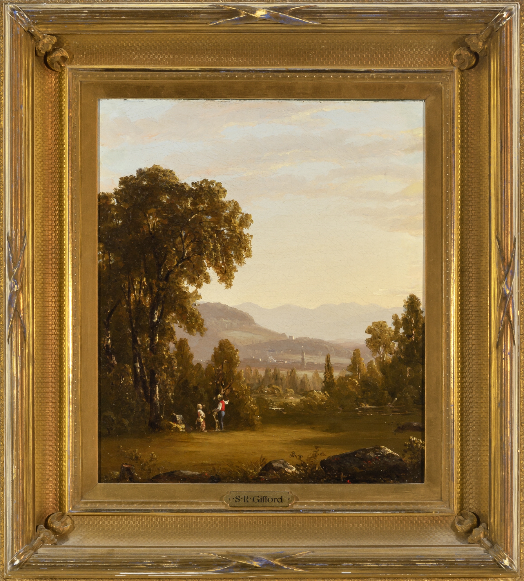Artwork by Sanford Robinson Gifford, View Near Hudson, Made of Oil on canvas
