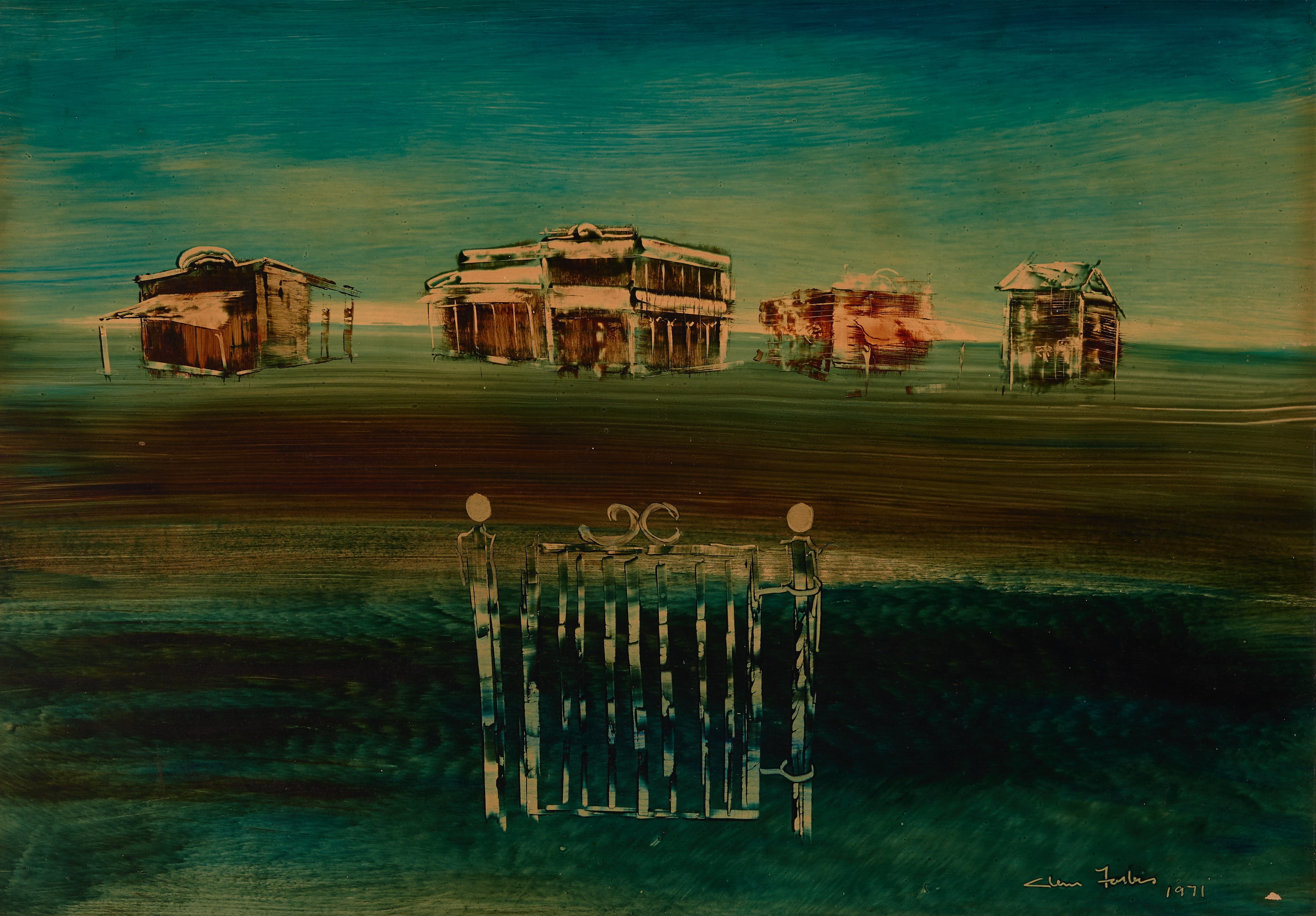 Artwork by Clem Forbes, Elegy of a Town, Made of oil on board