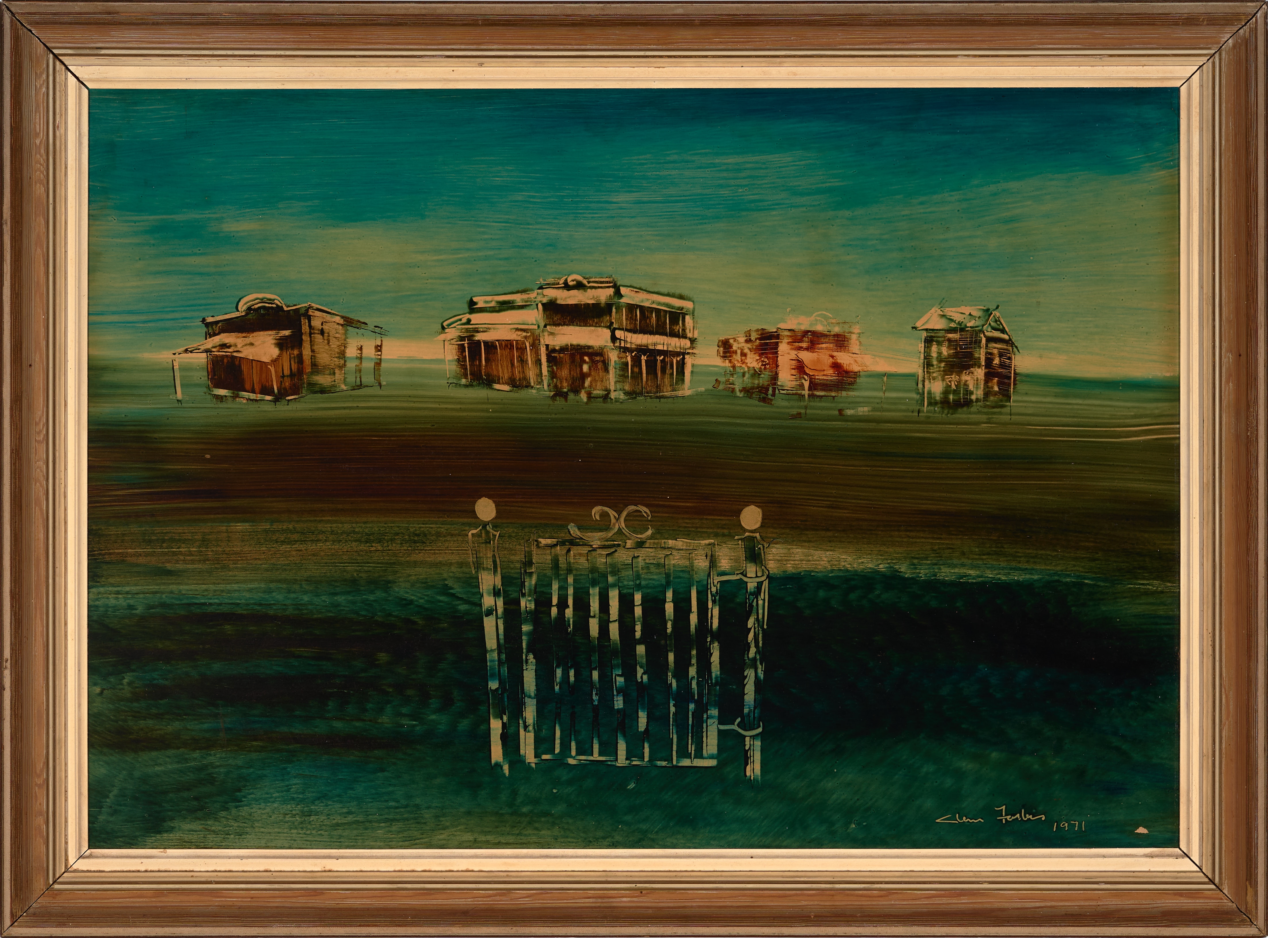 Artwork by Clem Forbes, Elegy of a Town, Made of oil on board