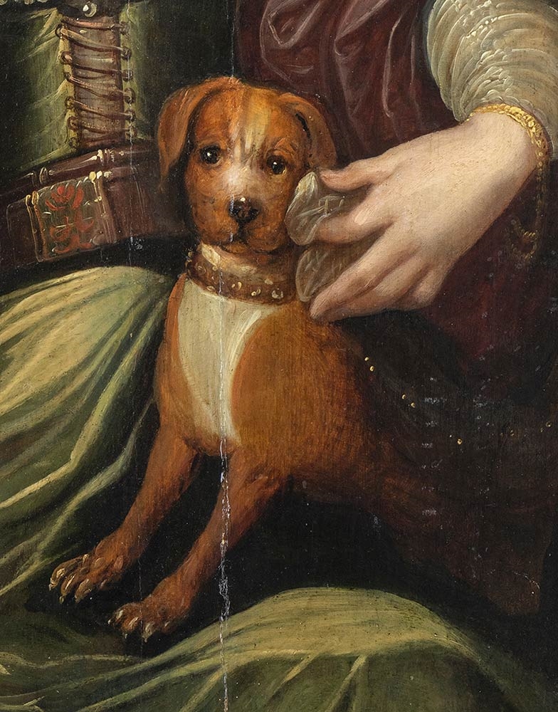 Flemish School, 16th Century | Portrait of a gentlewoman with small dog ...